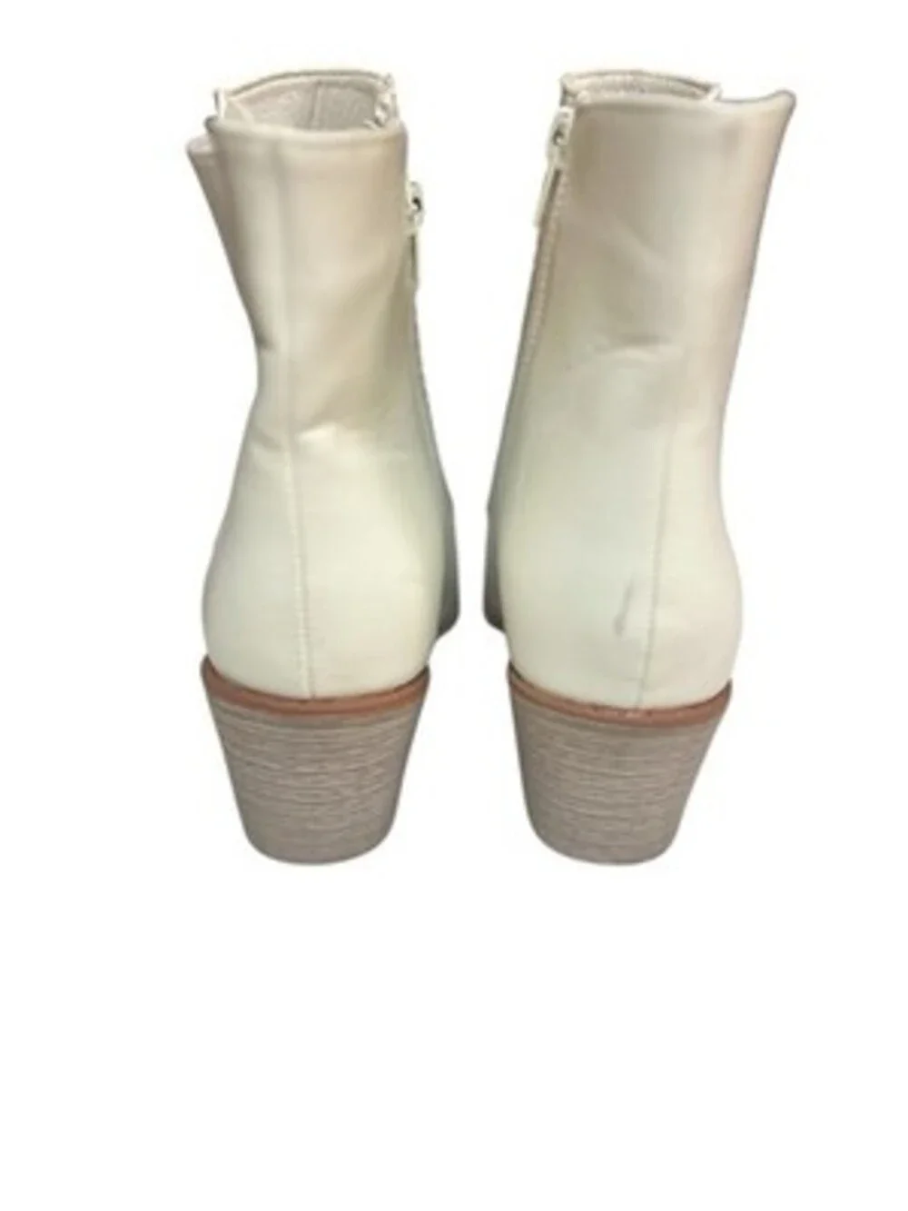 Pierre Dumas Canny Ankle Bootie White Side Zip Size  9 Chelsea Western